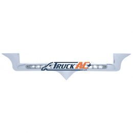Chrome Hood Emblem Trim With 14 LED Light Bar For Kenworth - White LED/Clear Lens - United Pacific 37824