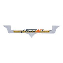 Chrome Hood Emblem Trim With 19 LED Reflector Light Bar For Kenworth - Amber LED/Amber Lens - United Pacific 39881