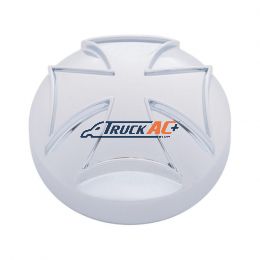 Chrome Iron Cross Air Valve Knob Cover - United Pacific 23056B
