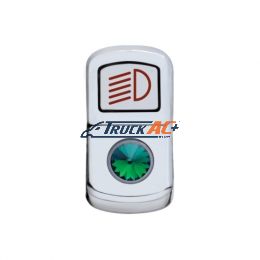 "Headlight" Rocker Switch Cover With Green Crystal - United Pacific 45133