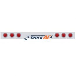 Chrome 1 Piece Rear Light Bar With Six 10 LED 4" Lights & Visors - Red LED/Red Lens - United Pacific 61413