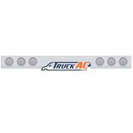 Chrome 1 Piece Rear Light Bar With Six 10 LED 4" Lights & Visors - Red LED/Clear Lens - United Pacific 61414