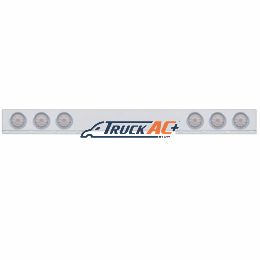 Stainless 1 Piece Rear Light Bar With 6X 10 LED 4" Lights & Visors - Red LED/Clear Lens - United Pacific 61422