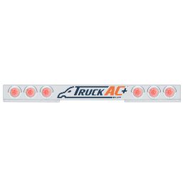 Chrome 1 Piece Rear Light Bar With Six 36 LED 4" Lights & Visors - Red LED/Clear Lens - United Pacific 61648