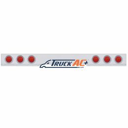 Chrome 1 Piece Rear Light Bar With Six 7 LED 4" Reflector Lights & Visors - Red LED/Red Lens - United Pacific 61736