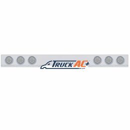 Chrome 1 Piece Rear Light Bar With Six 7 LED 4" Reflector Lights & Visors - Red LED/Clear Lens - United Pacific 61737