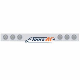 Stainless 1 Piece Rear Light Bar With 6X 7 LED 4" Reflector Lights & Visors - Red LED/Clear Lens - United Pacific 61739