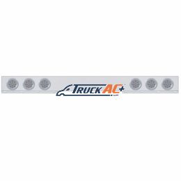 Chrome 1 Piece Rear Light Bar With Six 12 LED 4" Reflector Lights & Bezels - Red LED/Clear Lens - United Pacific 62412