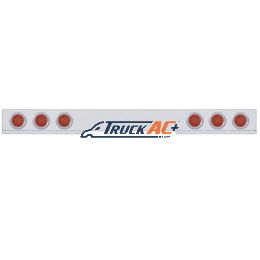 Stainless 1 Piece Rear Light Bar With 6X 12 LED 4" Reflector Lights & Bezels - Red LED/Red Lens - United Pacific 62419