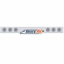 Stainless 1 Piece Rear Light Bar With 6X 12 LED 4" Reflector Lights & Bezels - Red LED/Clear Lens - United Pacific 62420