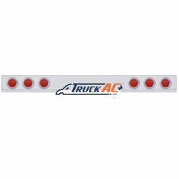 Chrome 1 Piece Rear Light Bar With Six 7 LED 4" Reflector Lights & Bezels - Red LED/Red Lens - United Pacific 62776