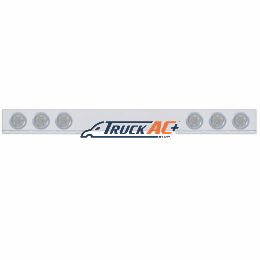Chrome 1 Piece Rear Light Bar With Six 7 LED 4" Reflector Lights & Bezels - Red LED/Clear Lens - United Pacific 62777