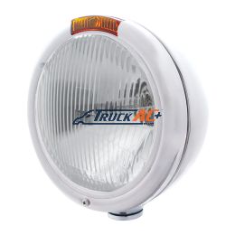Chrome Classic Headlight H4 Bulb & Turn Signal - Amber Lens - United Pacific 30395