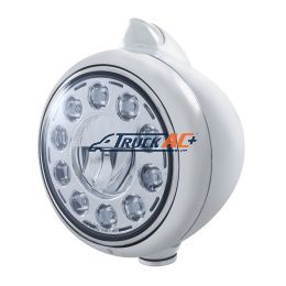 Chrome Guide 682-C Headlight 11 LED Bulb & Original Style LED Signal - Clear Lens - United Pacific 31495