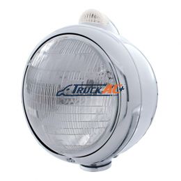 Stainless Steel Guide 682-C Style Headlight 6014 & LED Turn Signal - Clear Lens - United Pacific 31524