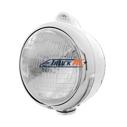 Chrome Guide 682-C Style Headlight H6024 & LED Turn Signal - Clear Lens - United Pacific 31541