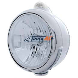 Chrome Guide 682-C Style Headlight Crystal H4 & LED Signal Clear Lens - United Pacific 31547