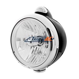 Black Guide 682-C Style Headlight Crystal H4 & LED Signal - Clear Lens - United Pacific 31561
