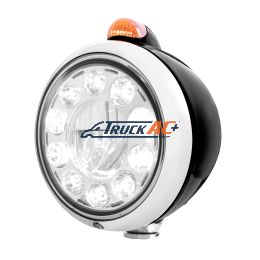 Black Guide 682-C Headlight 11 LED Bulb & Dual Mode LED Signal - Amber Lens - United Pacific 31564