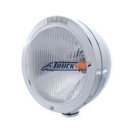Stainless Steel Bullet Classic Headlight H4 Bulb & LED Turn Signal - Clear Lens - United Pacific 31741