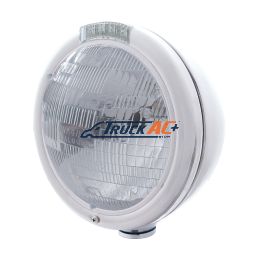 Chrome Classic Headlight H6024 Bulb & LED Turn Signal - Clear Lens - United Pacific 31768