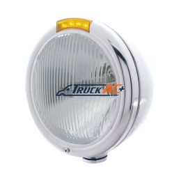 Chrome Classic Headlight H4 Bulb & LED Turn Signal - Amber Lens - United Pacific 31770