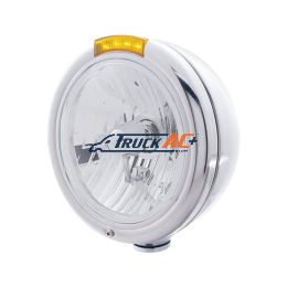 Chrome Classic Headlight Crystal H4 Bulb & LED Turn Signal - Amber Lens - United Pacific 31773