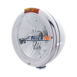 Chrome Classic Headlight Crystal H4 Bulb & Turn Signal - Amber Lens - United Pacific 31776