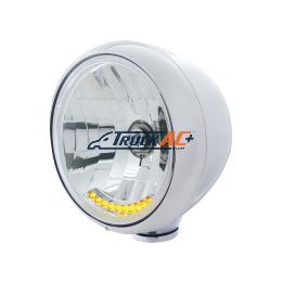 Stainless Steel Guide 682-C Style Headlight H4 Bulb With 10 Amber LED - United Pacific 32034