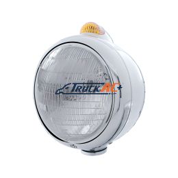 Stainless Steel Guide 682-C Headlight 6014 & Dual Mode LED Signal - Amber Lens - United Pacific 32390