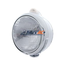 Stainless Steel Guide 682-C Headlight H6024 & Dual Mode LED Signal - Clear Lens - United Pacific 32393