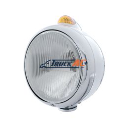Stainless Steel Guide 682-C Headlight H4 & Dual Mode LED Signal - Amber Lens - United Pacific 32394