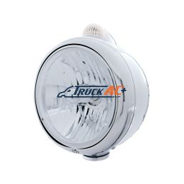 Stainless Steel Guide 682-C Headlight Crystal H4 & Dual Mode LED Signal - Clear Lens - United Pacific 32397