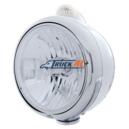 Chrome Guide 682-C Headlight Crystal H4 & Dual Mode LED Signal - Clear Lens - United Pacific 32407