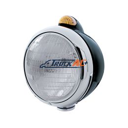 Black Guide 682-C Headlight 6014 & Dual Mode LED Signal - Amber Lens - United Pacific 32410