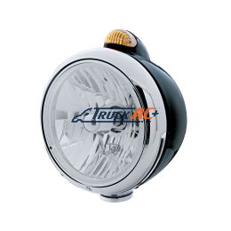 Black Guide 682-C Headlight Crystal H4 & Dual Mode LED Signal - Amber Lens - United Pacific 32416