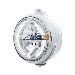 Chrome Guide 682-C Headlight H4 With White LED & Dual Mode LED Signal - Clear Lens - United Pacific 32439