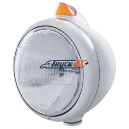 Stainless Steel Guide 682-C Headlight 6014 & Original Style LED Signal - Amber Lens - United Pacific 32602
