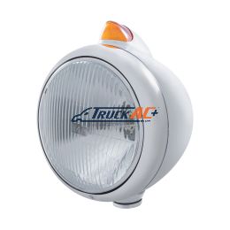 Stainless Steel Guide 682-C Headlight H4 & Original Style LED Signal - Amber Lens - United Pacific 32606