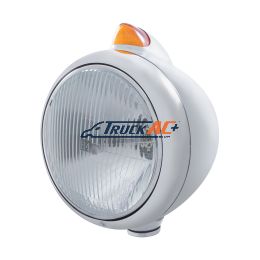 Chrome Guide 682-C Headlight H4 & Original Style LED Signal - Amber Lens - United Pacific 32622