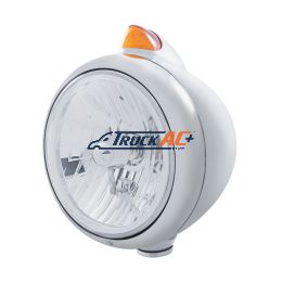 Chrome Guide 682-C Headlight Crystal H4 & Original Style LED Signal - Amber Lens - United Pacific 32624