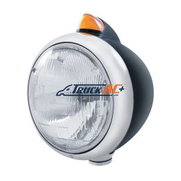 Black Guide 682-C Headlight H6024 & Original Style LED Signal - Amber Lens - United Pacific 32636