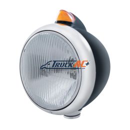 Black Guide 682-C Headlight H4 & Original Style LED Signal - Amber Lens - United Pacific 32638