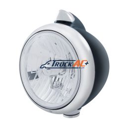Black Guide 682-C Style Headlight Crystal H4 & Original Style LED Signal - Clear Lens - United Pacific 32641