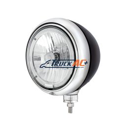 Black Guide Headlight 9007 Bulb With White LED Halo Rim - United Pacific 32663