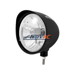 Black "Billet" Style Groove Headlight With Visor Crystal H4 Bulb - United Pacific 32680
