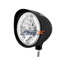 Black "Billet" Style Groove Headlight With Visor H4 Bulb With 34 White LED - United Pacific 32682