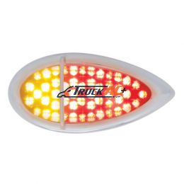 51 LED Duo "Baby Zephyr" Auxiliary/Utility Light With Bezel- Red+Amber LED/Clear Lens - United Pacific 37963