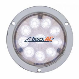 10 LED 4" Flange Mount Back-Up Light -White LED/Clear Lens - United Pacific 38078