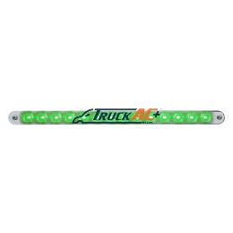 14 LED 12" Auxiliary strip Light With Bezel - Green LED/Clear Lens - United Pacific 39805